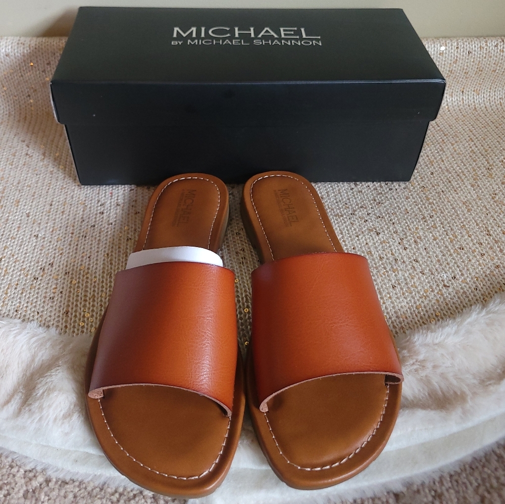 Michael by Michael Shannon Women's Cognac Sandals Sz 8.5